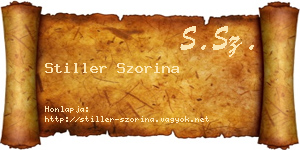 Stiller Szorina névjegykártya